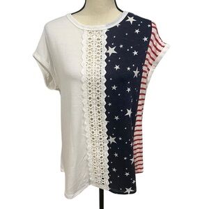 NWT 7th Ray American Flag Sleeveless Top Sz Large